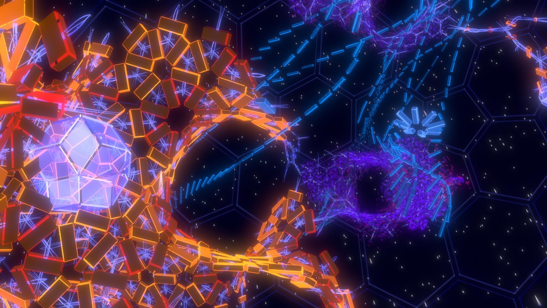 A vessel flying freestyle through a living cell